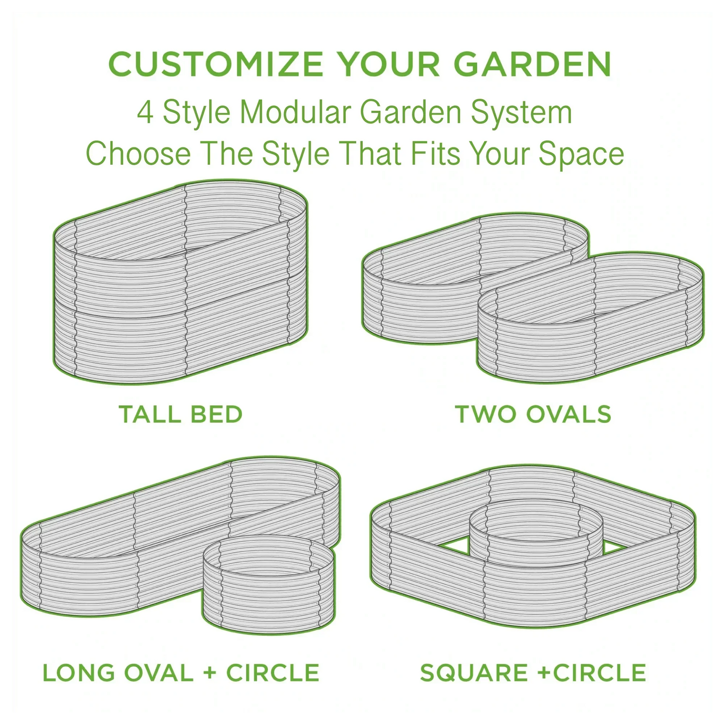 Olle 4-Style Modular Galvanized Raised Garden Beds [Build 1 of 4 Configurations]