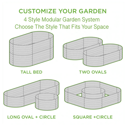Olle 4-Style Modular Galvanized Raised Garden Beds [Build 1 of 4 Configurations]