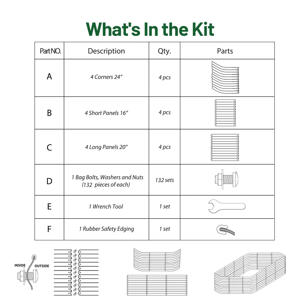 Olle Gardens 32" Tall, 12-in-1 Raised Garden Bed